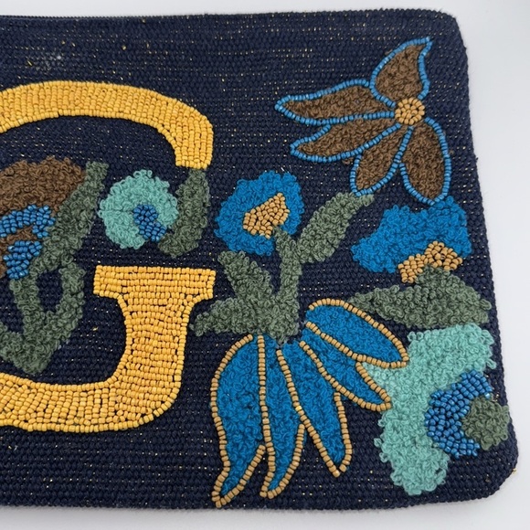 A&B AMERICA & BEYOND G PERSONALIZED INITIAL EMBELLISHED WRISTLET POUCH (Blue) - Picture 3 of 16